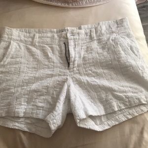 White embroidered shorts